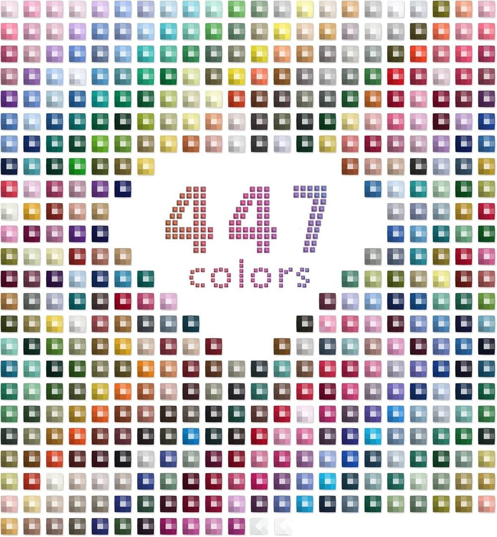 447 Colors Diamond Painting Gems, 89400 5D Square Diamond Beadsfor Diamond Painting Diamond Missing and DIY Crystal Art Nail Art Diamond Art Accessories (200 per Color) (447-Color Square Diamonds 200/Color)