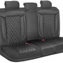 MotorBox Prestige Premium Seat Covers, Semi-Custom Fit Black Car Seat Covers for Rear Bench Automotive Interior Cover for Car Truck Van SUV, Made with Faux Leather for Superior Feel & Durability