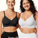 Women Wireless Jelly Bras Seamless Comfort Push Up No Underwire Support Bralette Full Coverage Everyday Bra (M)