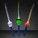 Assorted Flashing Light Up Fiber Optic Halloween Wands (Set of 3)