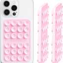 Anteel Double-Sided Silicone Suction Phone Case Mount, Enhanced Suction Cup Power and Thickened Grip for Selfies and Videos, Durable, Hands-Free Non Slip Accessories, 2.36"x3.66" (LPK&LPK)