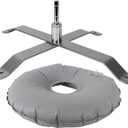 Cross Base Stand for Feather Flag, Feather Flag Weights Base, Stainless Steel Stand (Silver)