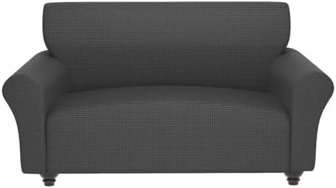 Stretch Couch Covers for 2 Separate Cushion Couch Sofa -Living Room Couch Sofa Cover,Washable Sofa Slipcover,Pet Friendly Furniture Protector with Elastic Bottom,Universal Fit for Home(Gray,Loveseat)
