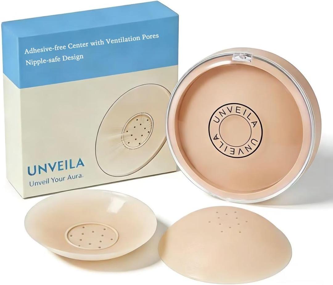 Breathable Sticky Pasties Silicone Reusable Nipple Covers for Women Sticky Boobs No Show for A-C Cups