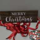 Christmas Card Holder Display, Wooden Xmas Hanging Picture Holder with 30 Photo Clips, Merry Christmas Gift Card Display Farmhouse Wall Door (Brown)