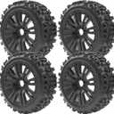 1/8 RC Buggy Tires 17mm Hex Wheels Rims & Rubber Tires Compatible with Arrma Typhon 6S 3S Talion 6S Team Losi HPI 1/8 RC Car 4PCS