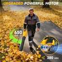 Leaf Blower Cordless, 650CFM Electric Leaf Blowers with 2 x 5.2Ah Batteries and Charger, 3 Speed Modes, 1 x Adjustable Shoulder Strap, Powerful Blowers for Lawn Care, Patio, Dust, Blowing Leaves