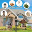 AnBaiMei Adjustable Double Shepherds Hooks for Outdoor with Sleeve, 60 Inch Heavy Duty Bird Feeder Pole Stand with 5 Prong Base for Hanging Plant, Hummingbird Feeders, Solar Lantern, Wind Chime, 2 Pcs