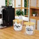 homicozy 2pcs Coffee Pod Holder with Bamboo Lid, 5in & 6in Clear Countertop Storage for Coffee Capsules, K Cup Organizer for Keurig/Nespresso, coffee filter holder, Coffee Bar Accessories