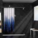 L Shaped Shower Curtain Corner Rod Bathroom Bathtub Corner Shower Curtain Rod for Big Size 27.55"x 63" Silver With 12 Hooks (Silver-27.55"x 63")