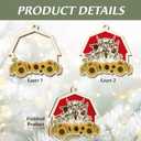 3 x Farmhouse Animals Ornament 2025  Country Christmas Tree Decoration, Farmhouse Wooden Ornament with Cow, Pig, Goat, Sheep, Donkey, and Chicken  Farm Lover