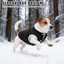 PUPTECK Dog Winter Coat, Warm Fleece Pet Jacket with Harness Built in, Water Resistant Windproof Collar Dog Puffer Vest, Doggy Snowsuits for Medium Small Dogs Cold Weather Apparel Outdoor, Black M