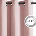 NICETOWN Blush Pink Room Darkening Curtains 84 Inches Long 2 Panels for Girls Room, Bedroom, Nursery Thermal Insulated Blackout Drapes Solid Grommet Noise Reducing Window Curtains, W40