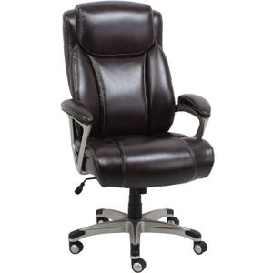 Amazon Basics Big & Tall Executive Office Desk Chair with Lumbar Support, Adjustable Height, 350 Lb Capacity, Black Pewter Finish, 28.5" D x 30.25" W x 47.9" H