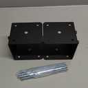 4x4 Concrete Post Base(2 PCS), Deck Post Base Holder Ground Spike for Concrete, Decking Post Brackets with 3 Anchor Rods, Post Base for Pavilion Deck Porch Handrail Railing