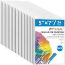 GOTIDEAL Canvases for Painting, 5x7 inch of 24, Professional Primed White Blank Flat Canvas Panels- 100% Cotton Artist Canvas Boards for Acrylics Painting, Oil Watercolor Tempera