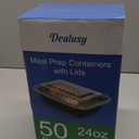 50 Pack (100-Piece) 24 oz Meal Prep Containers Reusable with Lids, Sturdy Leakproof & Food Safe, Microwave, Freezer, Dishwasher Safe Prep Containers, To Go Take Out Plastic Food Storage