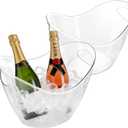 3.5L Ice Bucket for Parties 2 Pcs (in 1 Package), Portable Drink Bucket for Cocktail Bar, Plastic Champagne Cooler for Beverage/Wine/Beer, Mimosa Bar Supplies Chiller Tub with Scoop