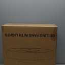 Ceiling Fans with Lights and Remote, 20" Modern Low Profile Ceiling Fan with Light, 2700K-7000K Stepless Dimming Fandelier Flush Mount Led Fan Light and 6 Wind Speeds for Bedroom(Black)