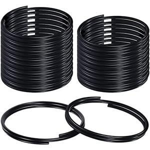 Hotop 50 Pieces Black Keys Ring Heavy Duty Metal Round Split Rings Key Chain Rings for Organization DIY Crafts Accessories(25 mm)