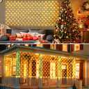 KNONEW 2-Pack 360 LEDs Christmas Net Lights 13ft x 6.6ft Outdoor Mesh Light Connectable Waterproof 8 Modes & Timer Plug-in Net Fairy Lights for Bushes Garden Party Wedding Holiday,Warm White (2*360 LED Net Lights, Warm White)
