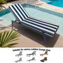 Outdoor Chaise Lounge Cushion Set of 2 for Outdoor Furniture 74x21x2.7 inch Premium Lounge Chair Cushions (Navy White Stripe), Standard