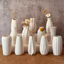White Vase Set of 12, Small White Bulk Bud Vases for Pampas Grass for Wedding Table Centerpieces Decoration, Modern Boho for Rustic Vase.