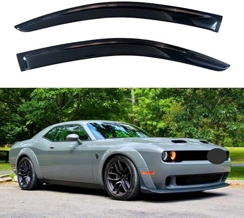KPY Window Visor Compatible with Dodge Challenger 2008-2023, 2PC Rain Guard Side Window Vent Deflectors Tape-On Style, 2008 2009 2010 2011 2012 2013 2014 2015 2016 2017 2018 2019 2020 2021 2022 2023