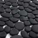 Lovdeco Pebble Tile Shower Floor, Mosaic Pebble Backsplash for Wall, Stone Tiles for Bathroom and Outdoor Garden, 5 Sheets, Black