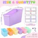 Blosssound 24 Set Book Bins for Classroom with Label Sticker Book Box Baskets Plastic Stackable Organizing Bins Storage & Organization for Classroom Library Home School Supplies (Pastel)