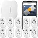 WiFi Water Leak Detector for Home with App Notification, 1 Gateway+9 Sensor, 120dB Flood/Drip Alarm for Basement/Kitchen/Bathroom/Toilet/Laundry Room, Under Sink/Drain/Pipe Leakage, W13+WD61x10-White