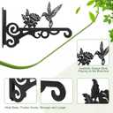4-Pack Aesthetic Wall Plant Hanger Indoor and Outdoor 10 Inch Metal Hanging Plant Bracket with Beautiful Bird Pattern Heavy Duty Plant Hooks for Hanging Plants, Bird Feeder, Wind Chime, Lantern