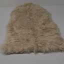 EasyJoy Ultra Soft Fluffy/Fuzzy Shaggy Area Rug Faux Fur Chair Cover Seat Pad for Bedroom Floor Sofa Living Room (2 x 6 ft Sheepskin, Beige)