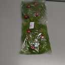 17 Inch Christmas Tree Picks, 6 PCS Lime Green Furry Curly Stems with Red Glitter Balls, Flexible Christmas Tree Topper Decorations for Holiday Arrangements, Wreaths & Table Christmas Decor