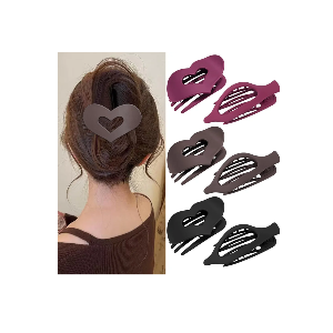 YONOY French Flat Hair Clips, 6 Pack, 2 Styles Concord Duck Bill Design for Thick Thin Hair, Strong Hold Large Curved Barrettes for Women Girls (Matte(Neutral colors))