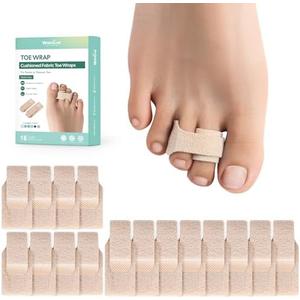 Welnove Hammer Toe Straightener - 16 Pack Broken Toe Wraps - Hammer Toe Corrector for Women - Toe Splints for Crooked Toes, Curled Toes, Bent Toes - (Multi-Size, Beige) Missing Pieces