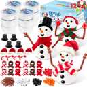 JOYIN Christmas Build a Snowman Craft Kit, 12 Pack Modeling Clay DIY Make a Snowman Kit for Christmas Arts and Craft Activities, Xmas Gift Stocking Stuffers for Kids, School Funny Toy Party Favor