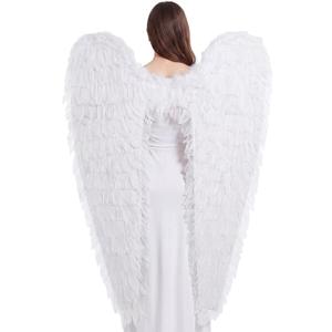 Jenaai Large Angel Wings, Feather Wings Halloween Costume for Women
Halloween Angel Costume Wings with Elastic Straps for Women, Cosplay Wing Props for Halloween Party Wedding