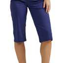 Lee Women's Ultra Lux Comfort with Flex-to-go Utility Skimmer Capri Pant (14, Medieval Blue)