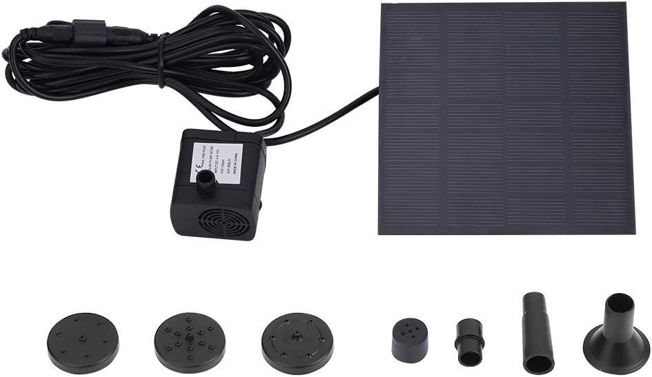 Fdit 1.2W ABS Miniature Brush-less Aquarium Fountain Pond Solar Submersible Energy-saving Low Noise Black
