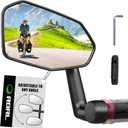 RBRL Bicycle Mirror, Extra Large Mirror, 360 Adjustable, Shatterproof and Durable Rear View Mirror Bicycle, Bicycle Mirror for E-Bike(Left), Universal, black, RL15E-1