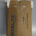 BEDELITE Fleece Throw Blanket for Couch - 300GSM Soft & Warm Fluffy Cream White Blanket, Decorative and Giftable Striped Blankets for Women, Men, 50"x60"