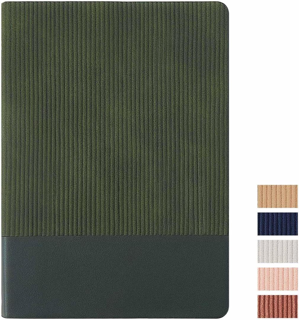 Dotted Journal Notebook Soft Cover PU Leather Journaling Notebooks for Women Men Writing Work Office School 160 Pages 100 GSM Thick Paper A5 Dotted 80 Sheets 5.79"x8.27", Dark Green