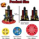 2 Pack Hero Birthday Party Supplies Cupcake Stands, 3-Tier Building Cardboard Cupcake Holder Dessert Display for Spider Birthday Party Decorations