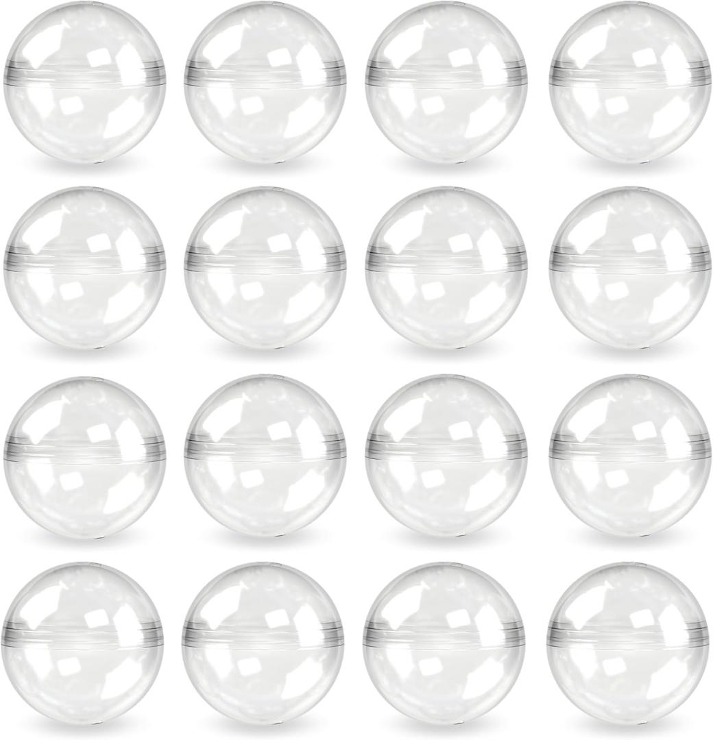 Capsule Vending Machine Round 50 pcs 1.1 inch (28mm) - Gumball Machine Capsules Bulk Clear Container - Easter Basket Stuffers Birthday Gifts Pinata Stuffers DIY Craft Supplies - Clear Capsules Empty