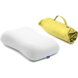 Cushion Lab Travel Deep Sleep Pillow  Compact Memory Foam Neck Pillow for Sleeping, Portable Pillow for Hotels, Camping, Side & Back Sleepers, On-The-Go  Spark