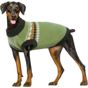 Kuoser Dog Sweater - Large Size, Boy/Girl Dog Christmas Sweater, Warm Green Pullover for Fall/Winter