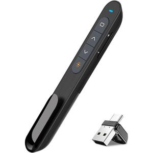 USB/Type-C 2 in 1 Presentation Clicker for Powerpoint, Hyperlink Volume Control Wireless Presenter Remote Presentation Pointer Slide Advancer PPT Clicker for Mac iPad Computer Laptop
