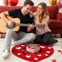 Valentines Day Bath Rug Heart Shaped Non Slip Mat Indoor Entryway Floor Rug for Entrance Outside Home Kitchen Living Room Bathroom Decor 23.6x23.6 (Style1)