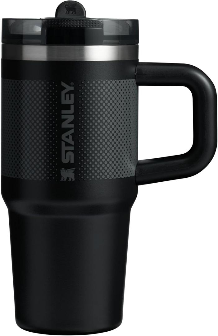STANLEY Quencher ProTour Flip Straw Tumbler with Leakproof Lid | Built-In Straw & Handle | Cupholder Compatible for Travel | Insulated Stainless Steel Cup | BPA-Free (14 Ounces, Black Fade)